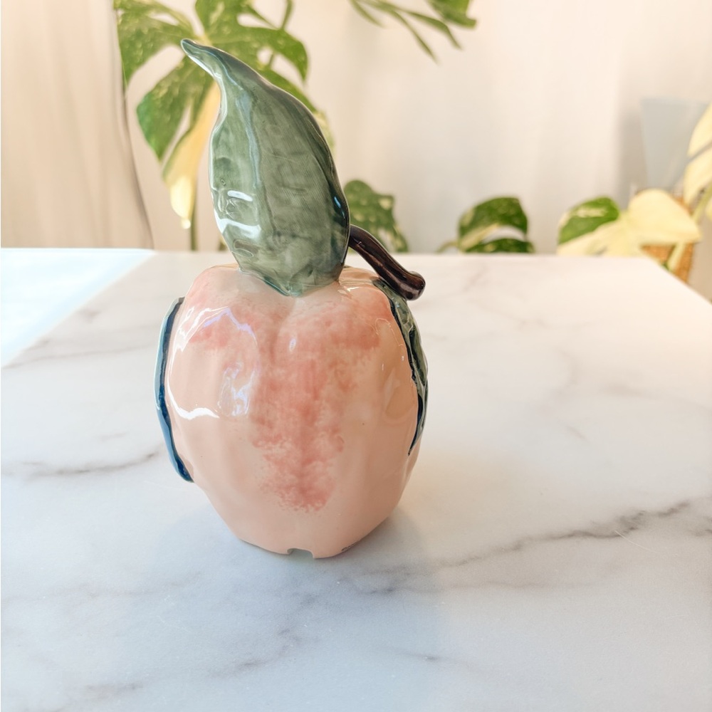 Blue Sky Peach and Green Ceramic Candle Holder - Picture 5 of 8